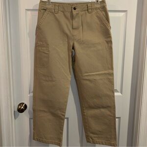 LL Bean Katahdin Iron Works Carpenter Pants Khaki Cotton Men’s Size 34x30